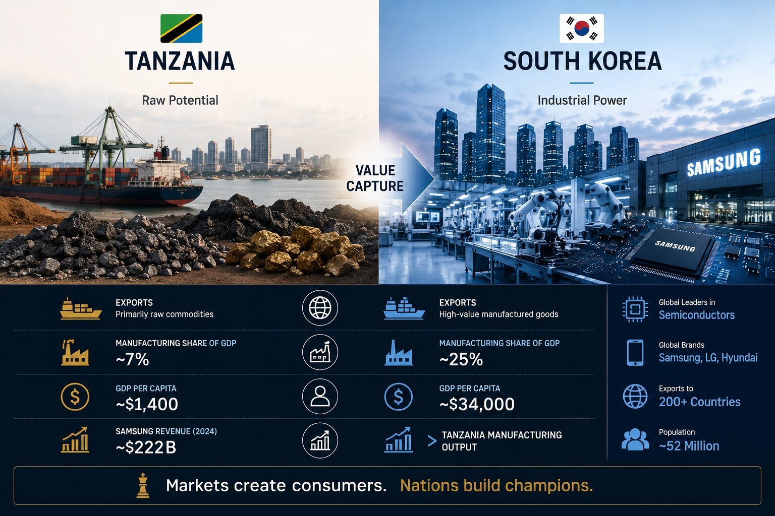 Tanzania Needs Industrial National Champions the Way South Korea Built Samsung. The Market Will Not Produce Them on Its Own.