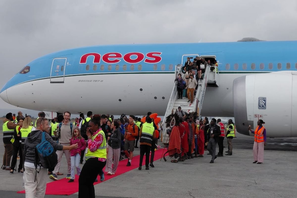 Italian Carrier Neos Has Launched Direct Flights to Kilimanjaro International Airport. Its Maiden Flight Landed Today With More Than 210 Tourists on Board.